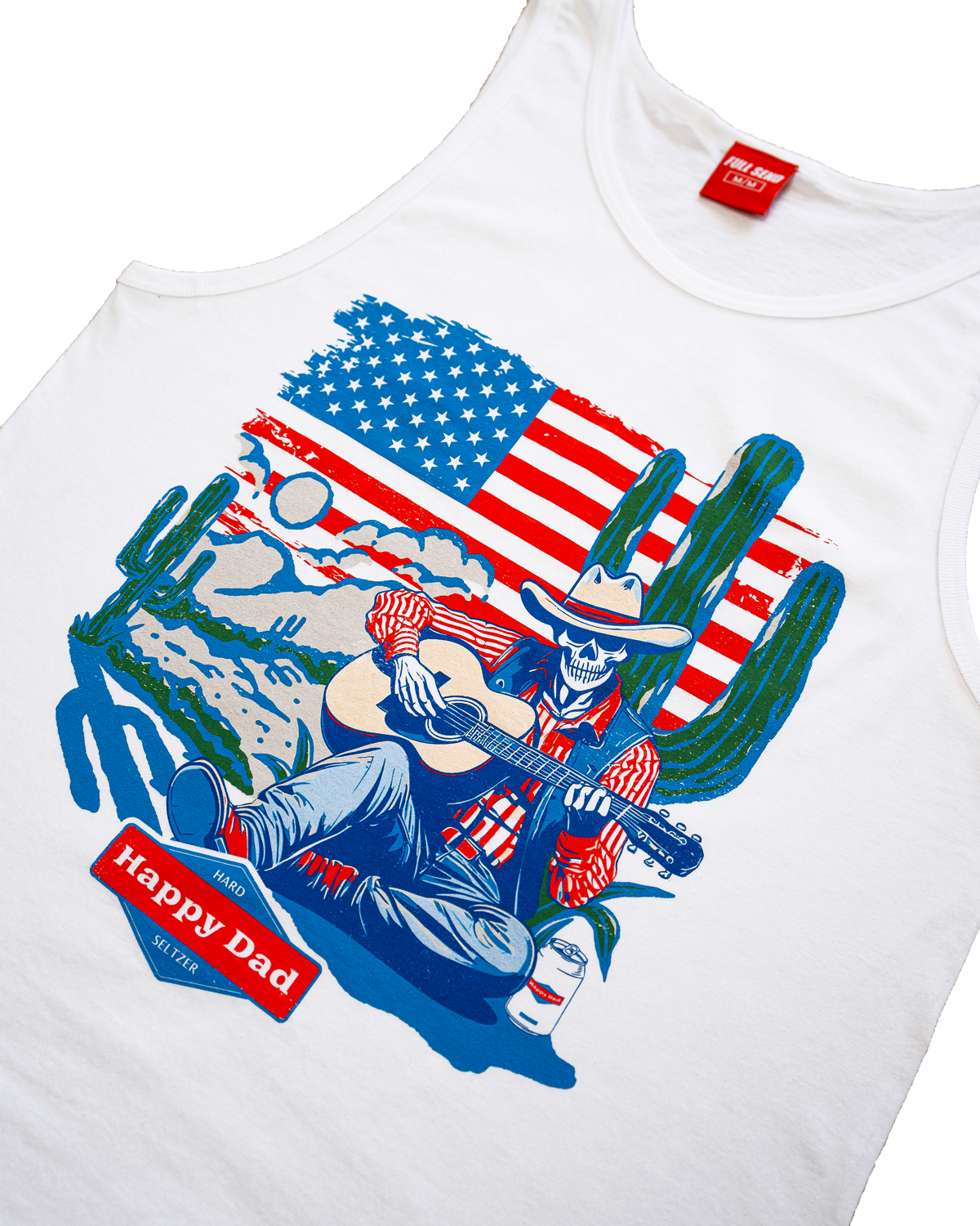 Happy Dad Vintage American Desert Country Tank (White)