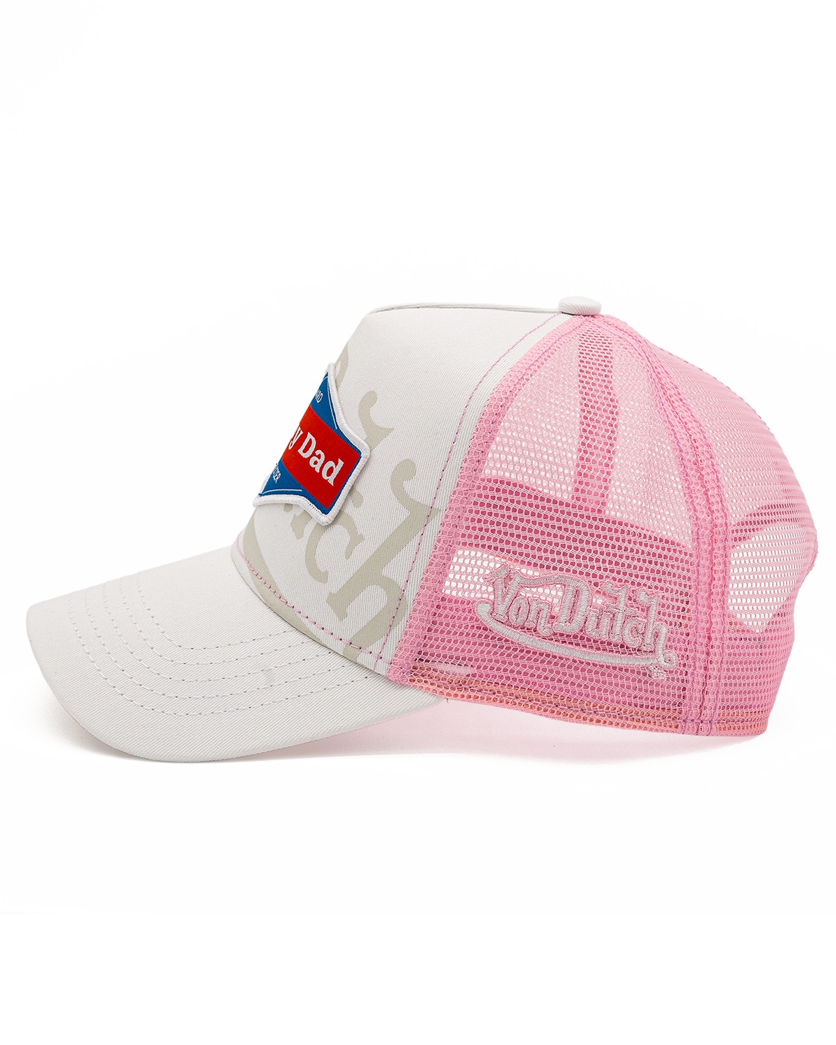 Happy Dad x Von Dutch Trucker Hat (White/Pink)