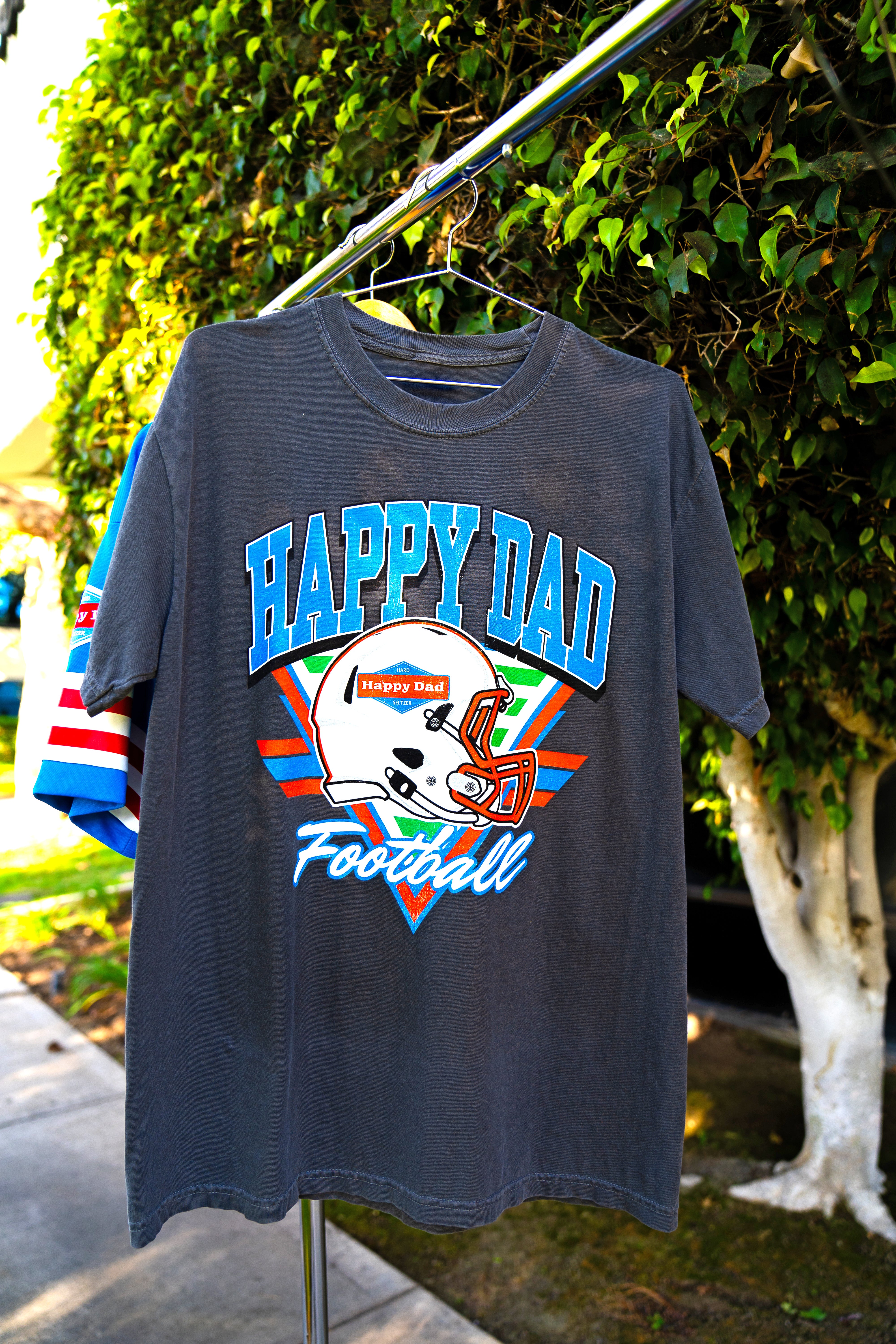 Happy Dad 2024 Vintage Football Tee