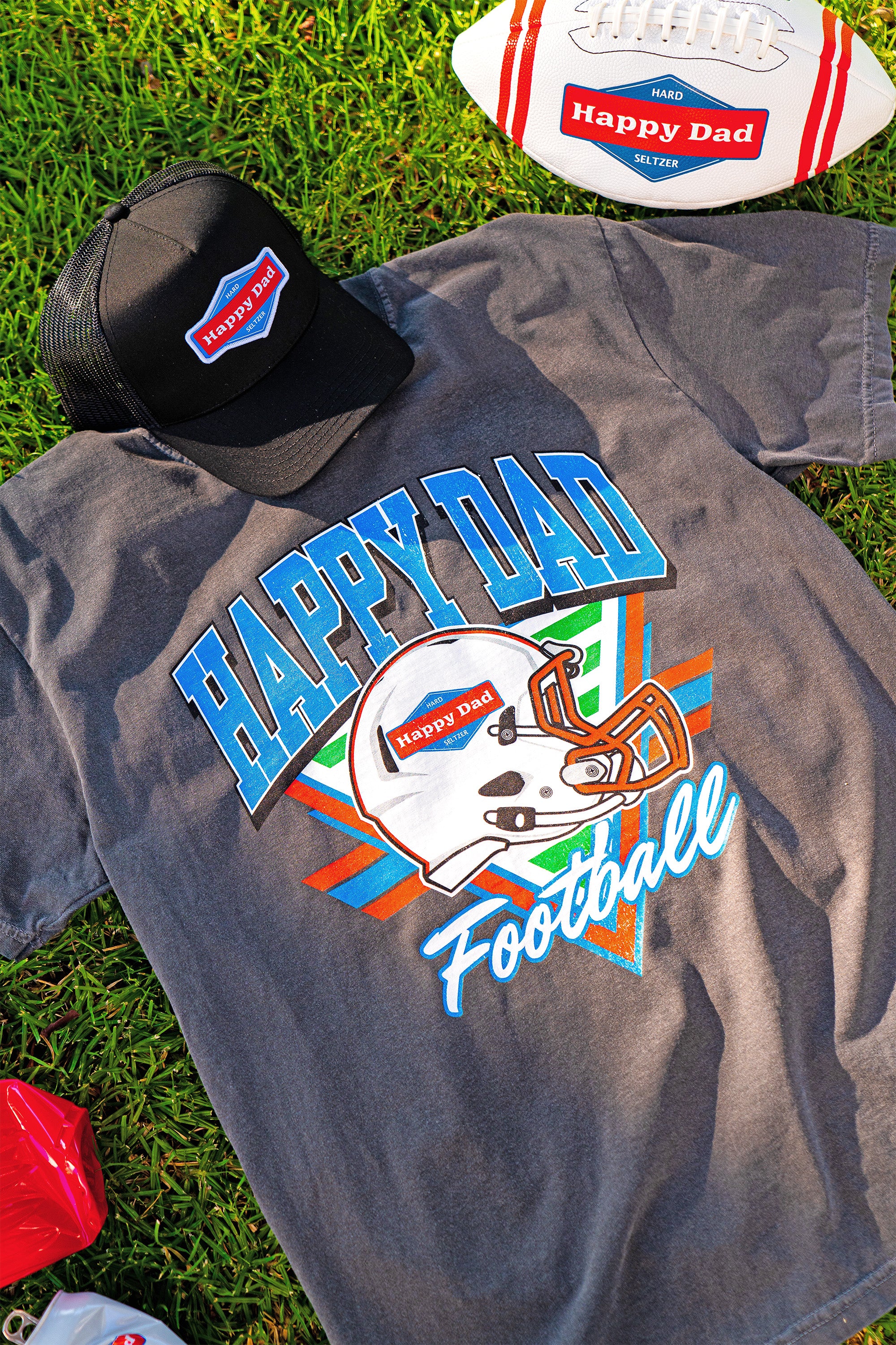 Happy Dad 2024 Vintage Football Tee