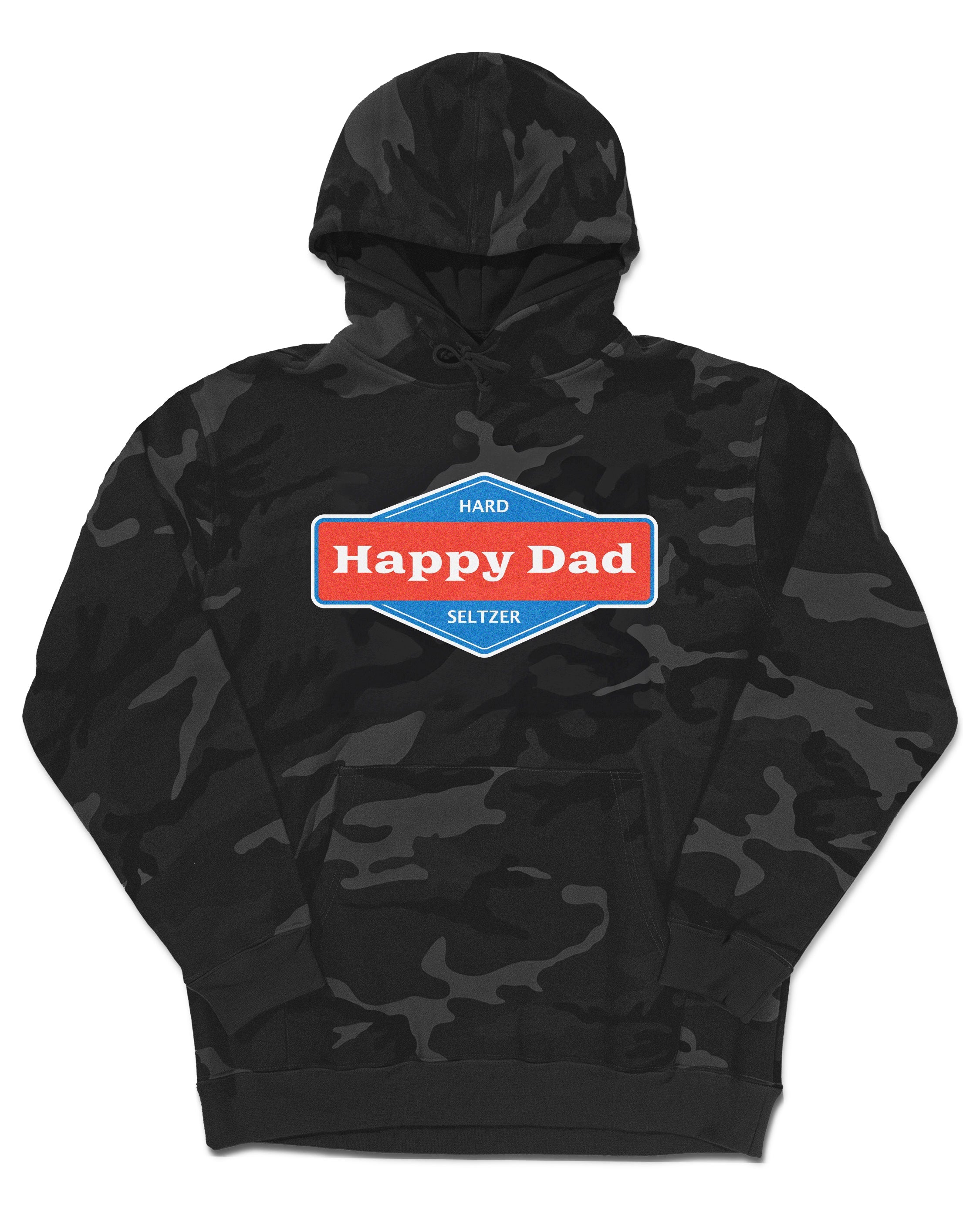 Happy Dad Front Logo Hoodie (Black Camo)